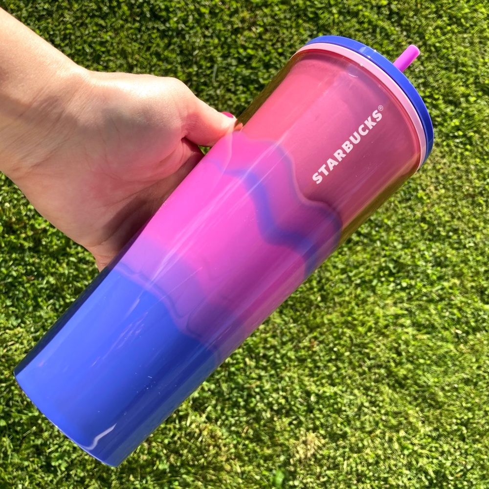 STARBUCKS Purple and Blue Ombre Swirl Tumbler Cold Cup
